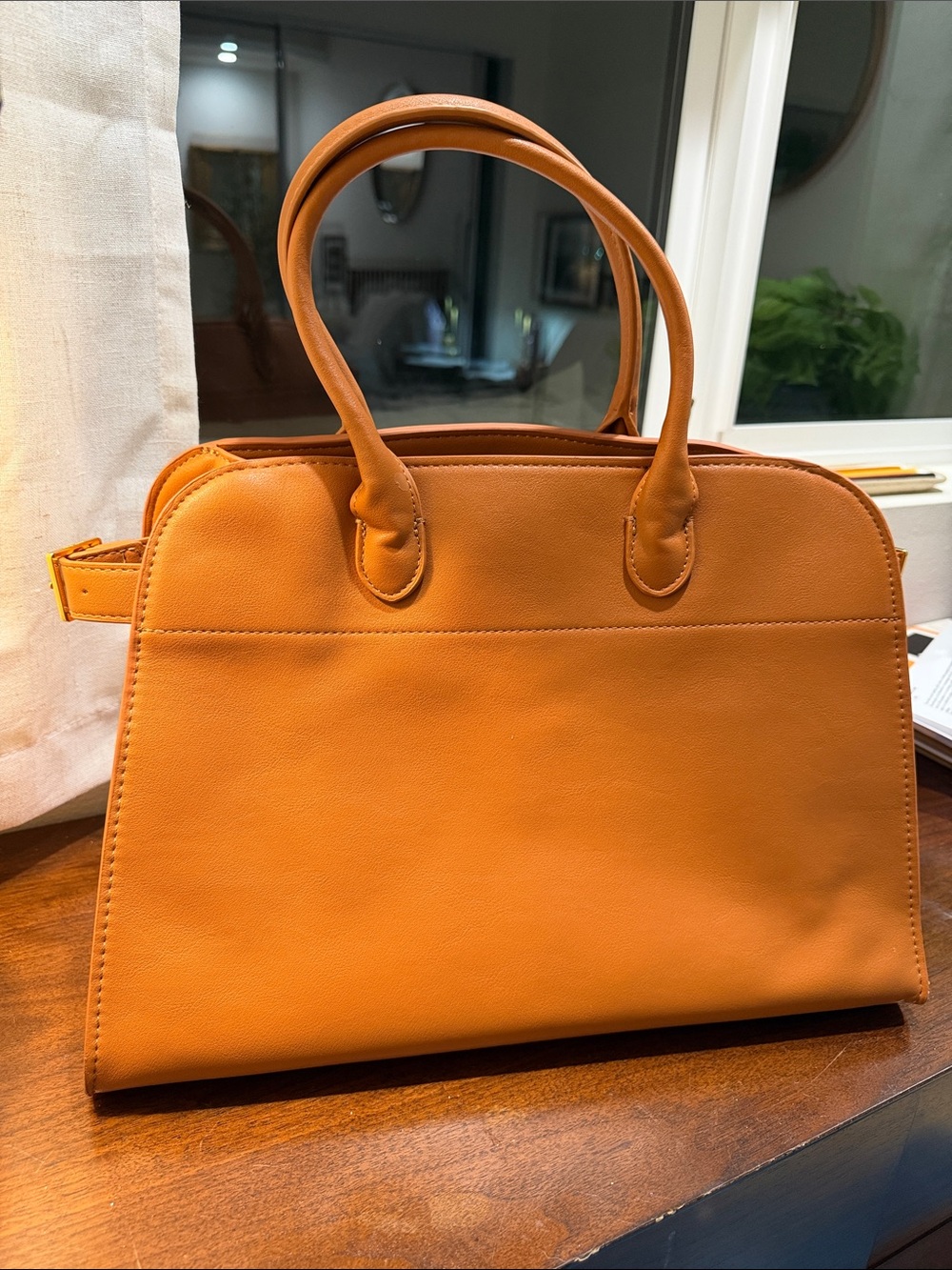 Faux leather brown purse